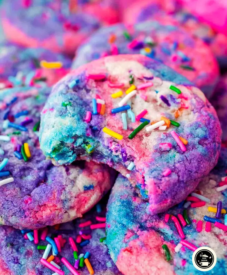 Colorful ingredients in some cookie recipes arranged on a kitchen countertop.