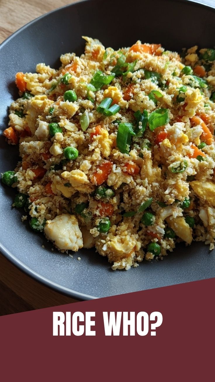 A vibrant bowl of cauliflower fried rice with mixed vegetables