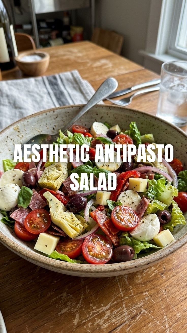 An vibrant Antipasto Salad featuring various cured meats and cheeses