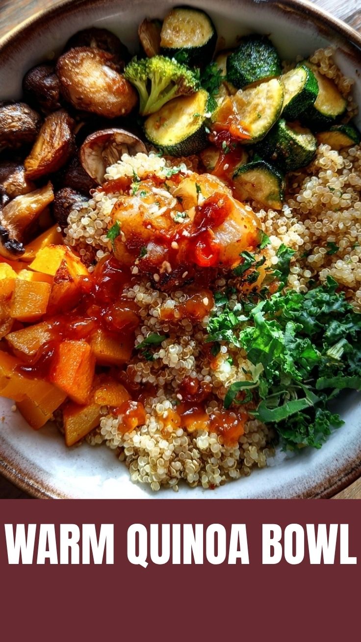 A colorful quinoa bowl with fresh vegetables and protein