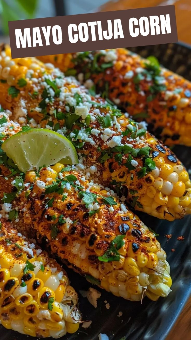 Grilled corn on the cob, also known as Elote, with a light char and sprinkled with seasoning