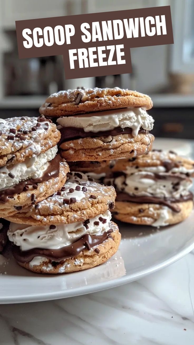 A close-up of delicious homemade ice cream sandwiches, perfectly assembled.