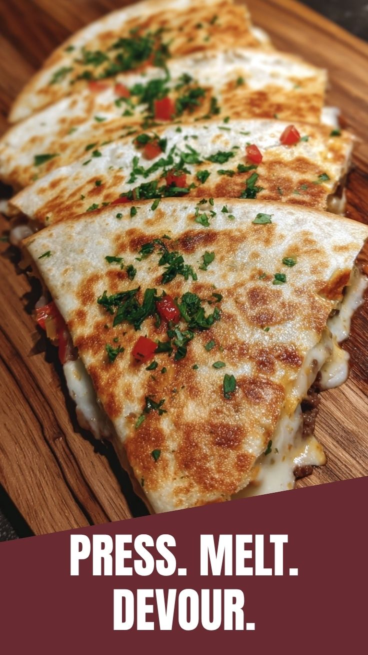 Hot and fresh quesadillas, cut and ready to serve