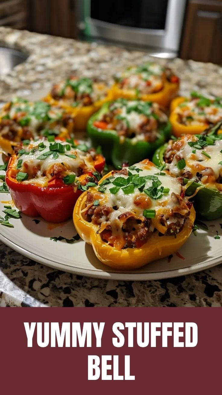 Delicious stuffed bell peppers, perfectly cooked and presented.