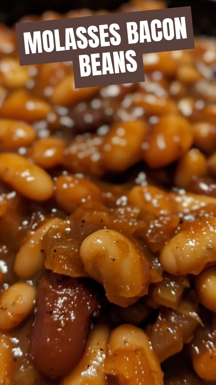 A bowl of Southern baked beans, rich and saucy