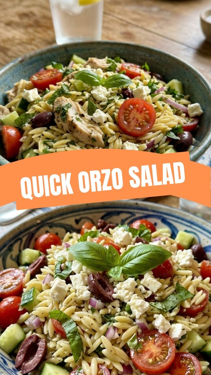 A vibrant and fresh summer orzo salad, perfect for a light meal.