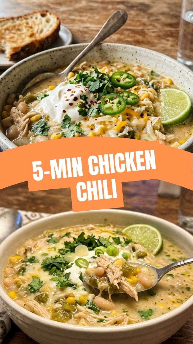 A bowl of savory white chicken chili topped with fresh cilantro