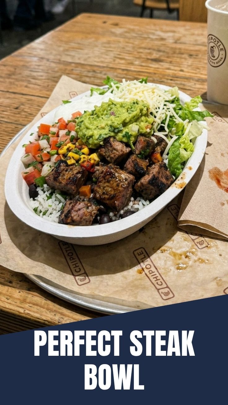 A delicious steak bowl, Chipotle style, with fresh ingredients.