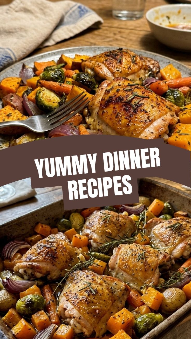 A collection of healthy fall dinner recipes, beautifully plated with seasonal vegetables.