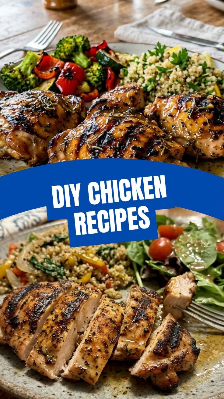 A plate featuring high protein grilled chicken recipes, expertly cooked and seasoned.