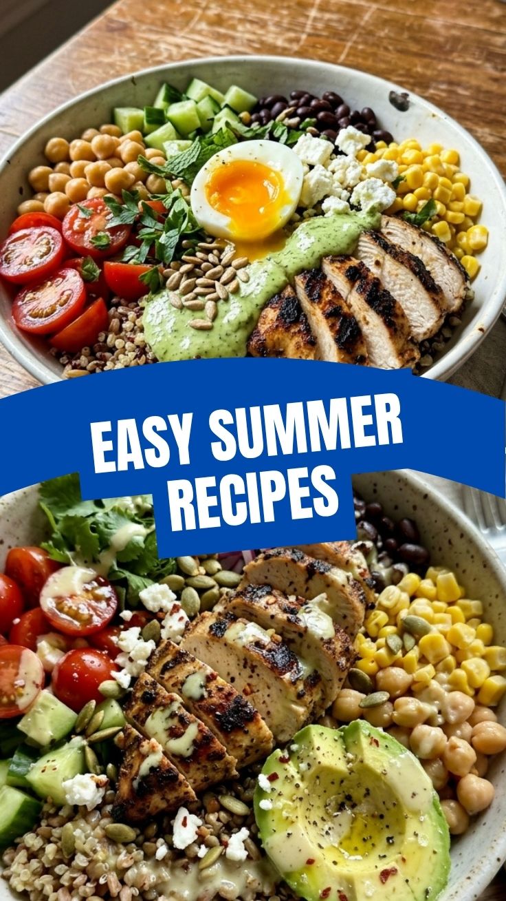 Collection of high protein summer recipes for healthy eating