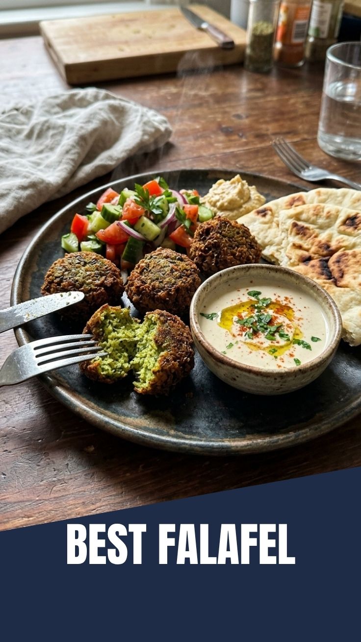 A plate filled with freshly made homemade falafel, golden and crispy.