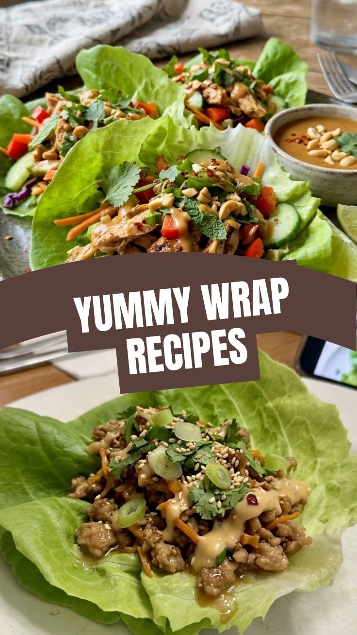 A vibrant low calorie lettuce wrap recipe with fresh ingredients prepared for a healthy meal.