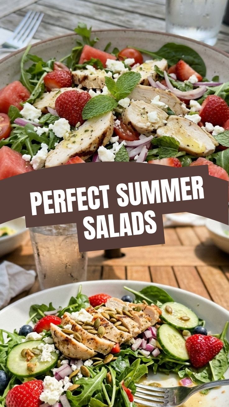 A vibrant display of low calorie summer salads, featuring fresh vegetables.