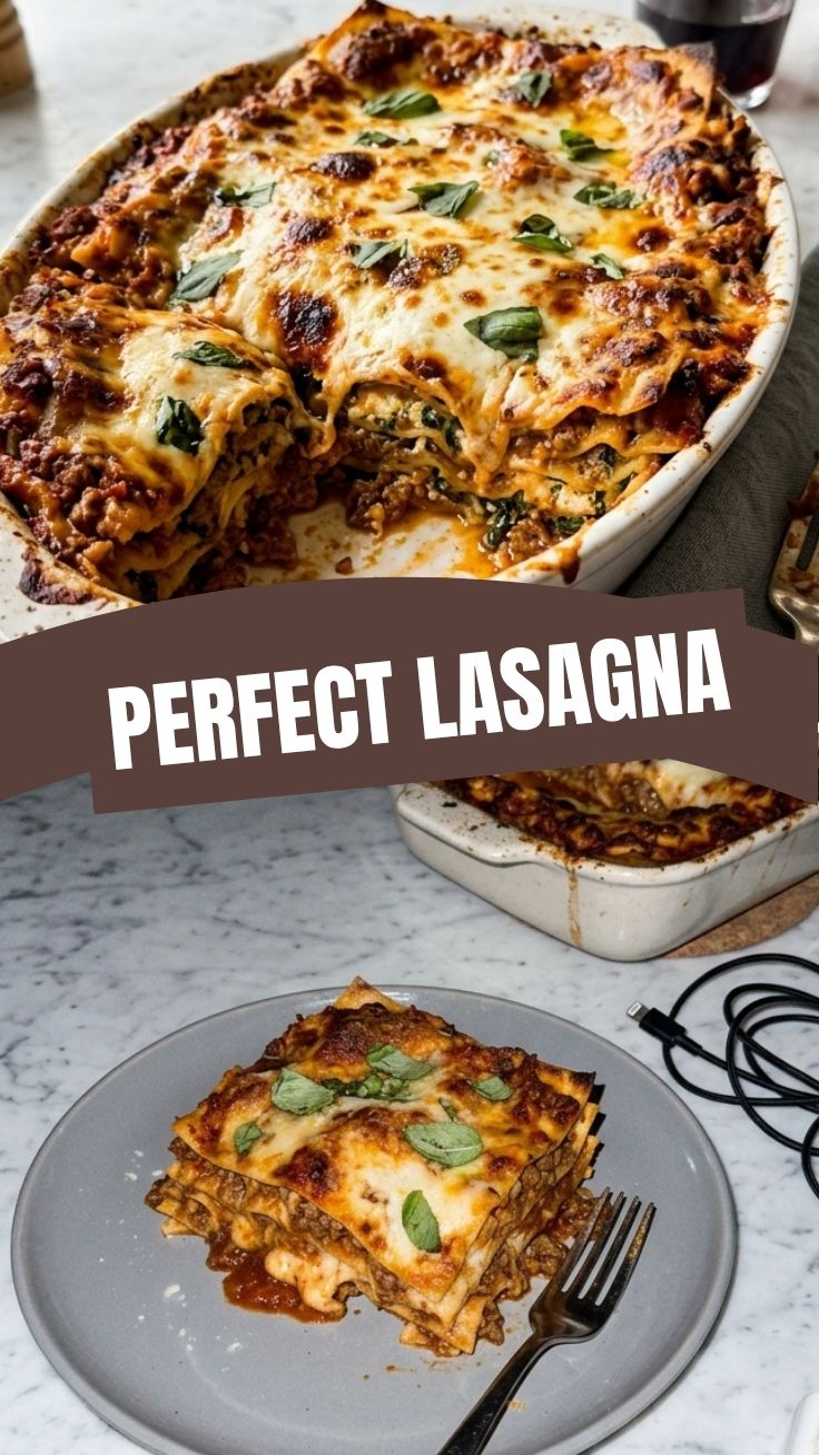 A steaming dish of classic lasagna, rich with cheese and sauce