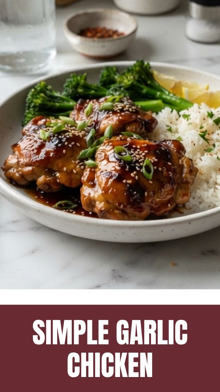 Pan-seared honey garlic chicken with a glossy, caramelized glaze