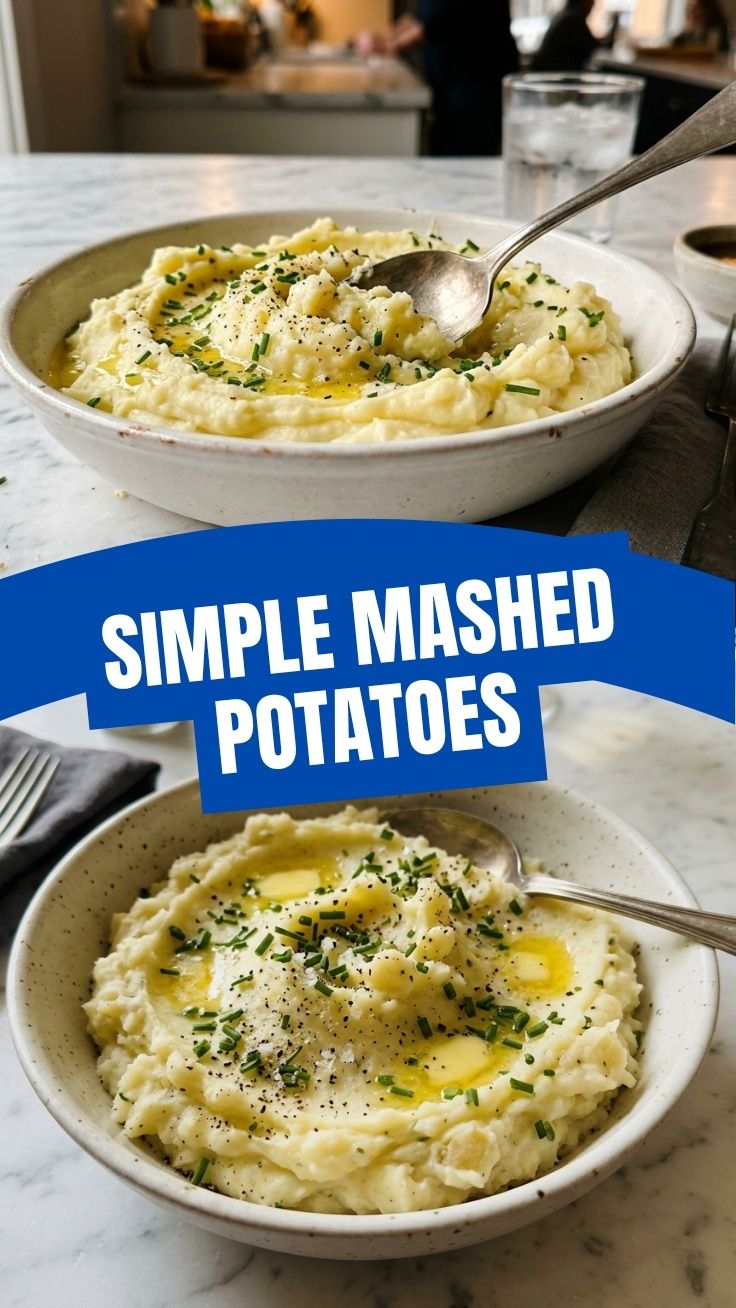 A bowl of perfectly smooth and creamy mashed potatoes, ready to serve.