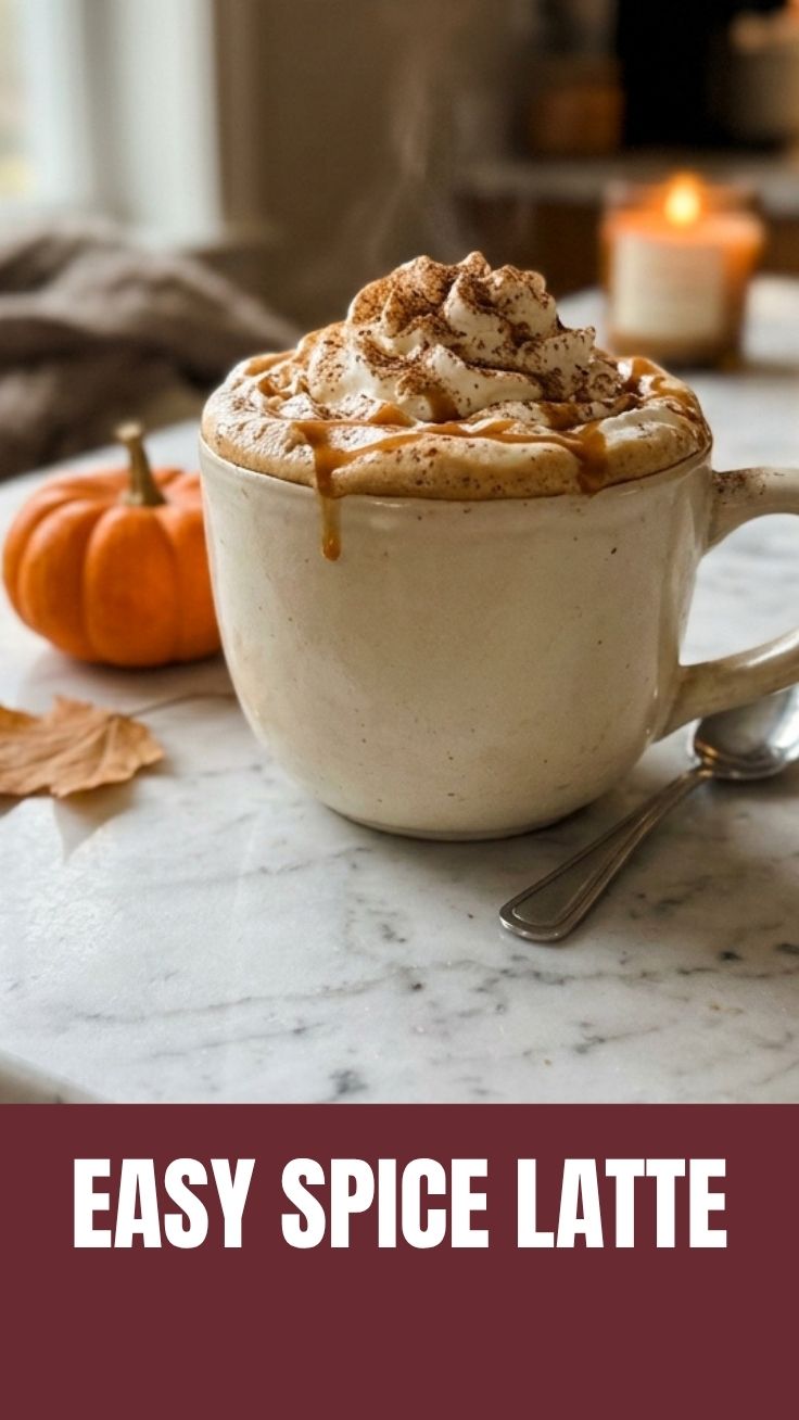 A cozy pumpkin spice latte topped with whipped cream and cinnamon sprinkles