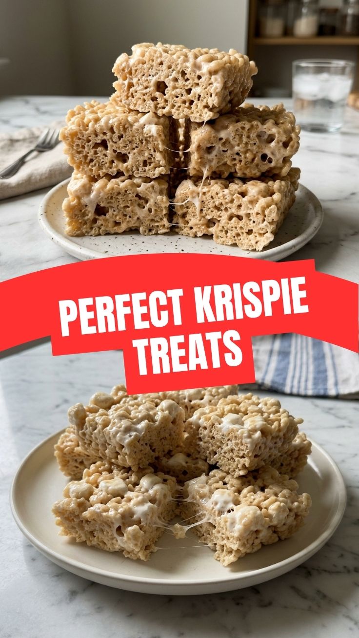 A close-up of freshly made Rice Krispie Treats showcasing their crispy texture.
