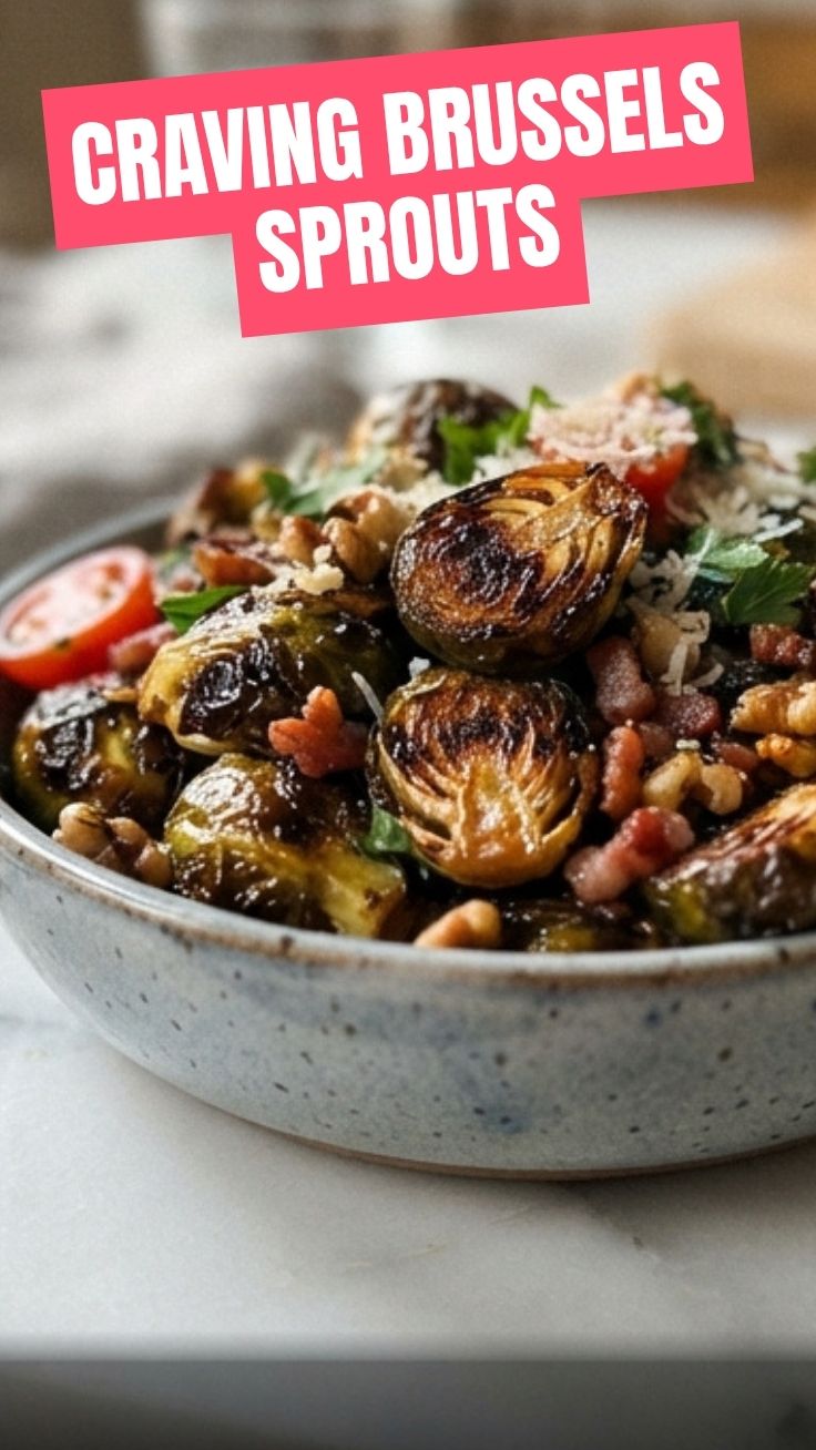 Freshly roasted Brussels sprouts with a golden-brown crisp