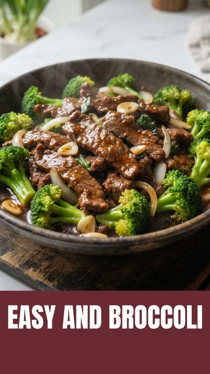 A vibrant dish of beef and broccoli stir-fried with a glossy sauce