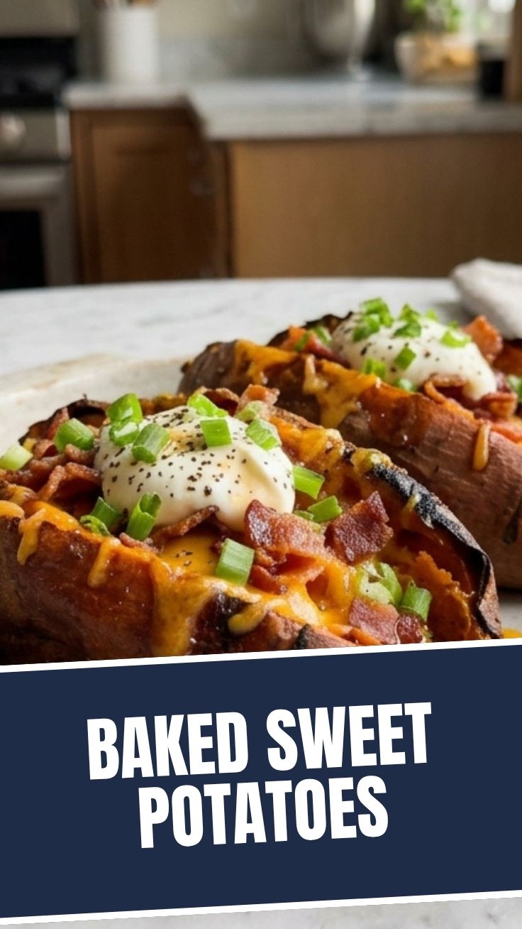 Perfectly baked sweet potatoes with crispy skins and fluffy insides, ready to serve.