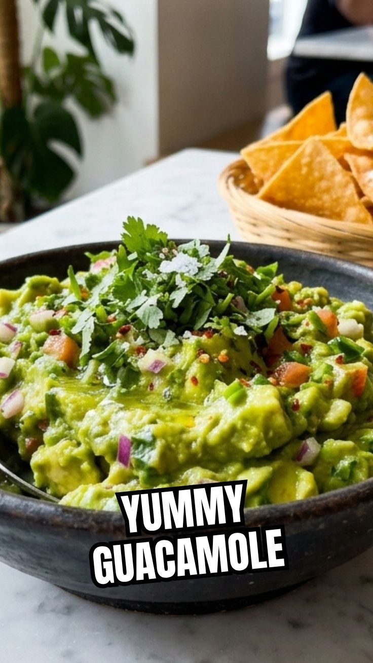 A vibrant bowl of fresh guacamole, ready to serve